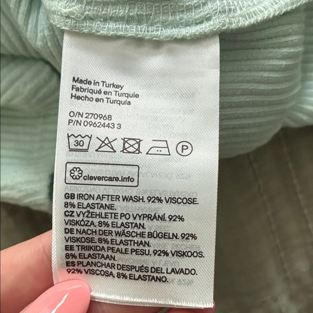 Light Mint Off-Shoulder Ribbed Top - Picture 4 of 4